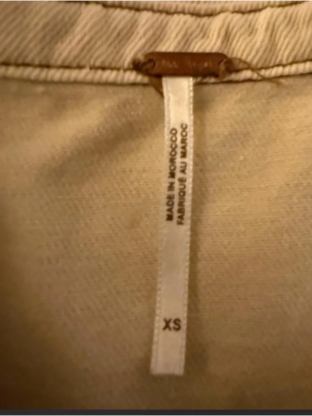 Free People Cream Button-Front Denim Jacket - Picture 3 of 3